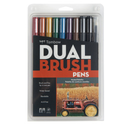 Tombow - Tombow Dual Brush Pen Muted Palette 10lu Set 56186