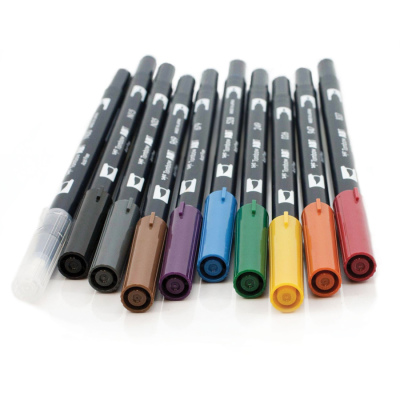 Tombow Dual Brush Pen Muted Palette 10lu Set 56186