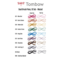 Tombow Dual Brush Pen Muted Palette 10lu Set 56186 - 6