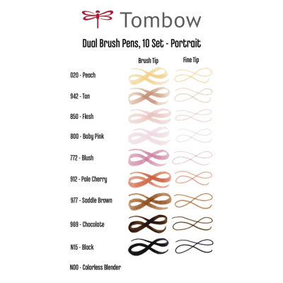 Tombow Dual Brush Pen Portrait Palette 10lu Set