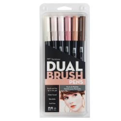 Tombow - Tombow Dual Brush Pen Portrait Palette 6lı Set