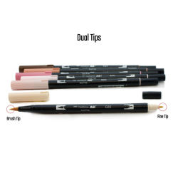 Tombow - Tombow Dual Brush Pen Portrait Palette 6lı Set (1)