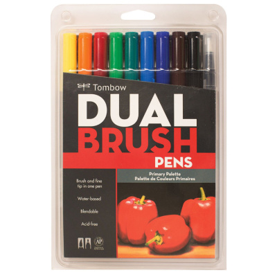 Tombow Dual Brush Pen Primary Palette 10lu Set 56167