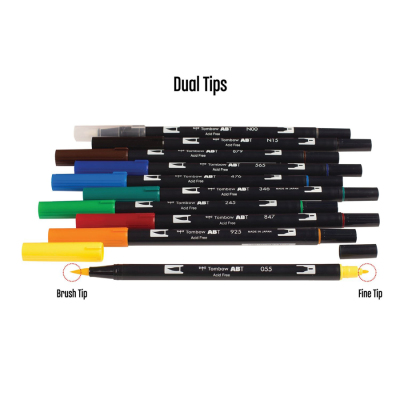 Tombow Dual Brush Pen Primary Palette 10lu Set 56167