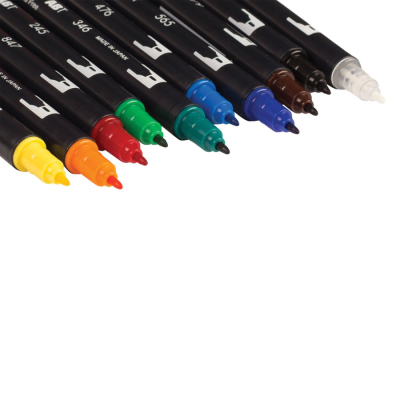 Tombow Dual Brush Pen Primary Palette 10lu Set 56167