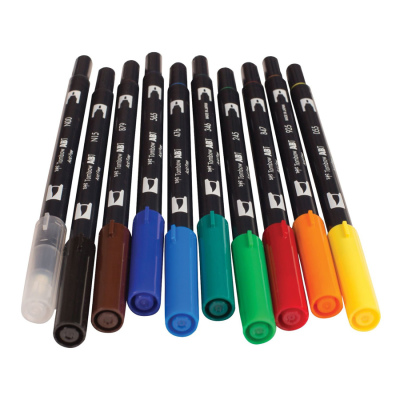 Tombow Dual Brush Pen Primary Palette 10lu Set 56167