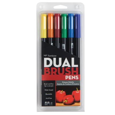 Tombow Dual Brush Pen Primary Palette 6lı Set 56162