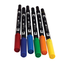 Tombow - Tombow Dual Brush Pen Primary Palette 6lı Set 56162 (1)