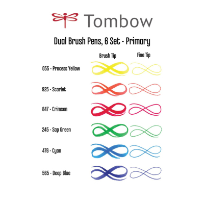 Tombow Dual Brush Pen Primary Palette 6lı Set 56162