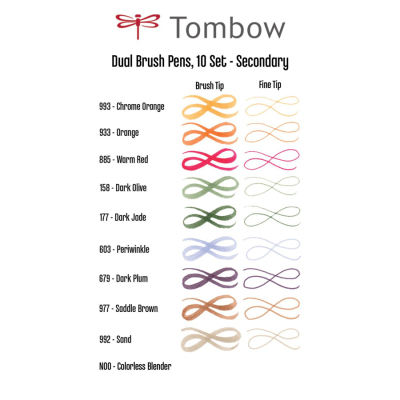 Tombow Dual Brush Pen Secondary Palette 10lu Set 56168