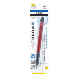 Tombow - Tombow Mono Graph Zero 0.3mm Mekanik Uçlu Kalem Kırmızı (1)