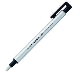 Tombow - Tombow Mono Zero Kalem Silgi Yuvarlak Uç Gümüş 2.3mm