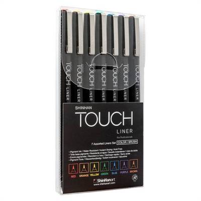 Touch Liner Brush Renkli 7li Fırça Uçlu Kalem Set SH4305007