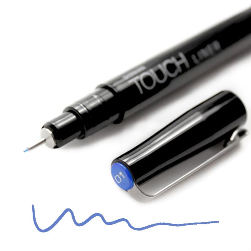 Touch Liner Renkli  Çizim Kalemi 0,1mm Blue