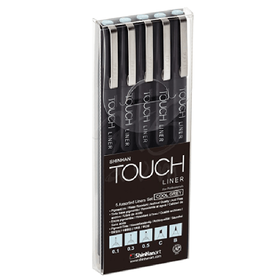 Touch Liner Teknik Çizim Kalemi 5li Set Cool Grey SH4101205