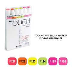 Touch - Touch Twin Brush Marker Kalem 6lı Set Florasan Renkler