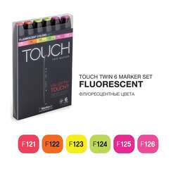 Touch - Touch Twin Marker Kalem 6lı Set Fluorescent Colors