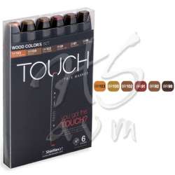 Touch - Touch Twin Marker Kalem 6lı Set Wood Tones