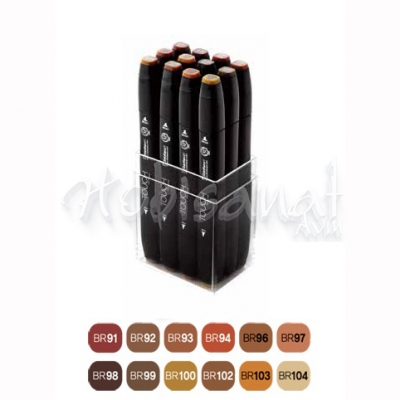 Touch Twin Marker Kalem 12li Set Ahşap Renkler