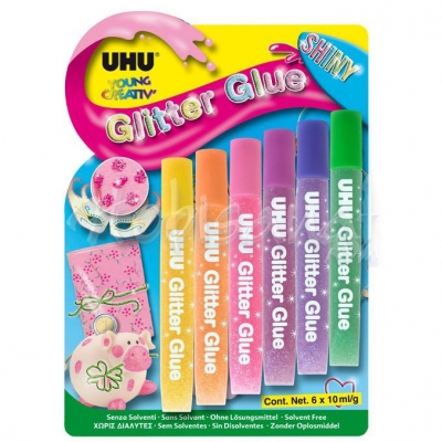 Uhu Shiny Glitter Glue 6lı Simli Yapıştırıcı