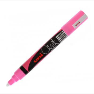 Uni Chalk Marker Wet Wipe Fluo Pink 1.8 - 2.5 mm