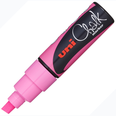 Uni Chalk Marker Wet Wipe Fluo Pink 8.0mm