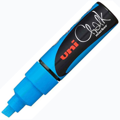 Uni Chalk Marker Wet Wipe Light Blue 8.0mm