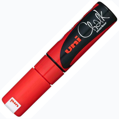 Uni Chalk Marker Wet Wipe Red 8.0mm
