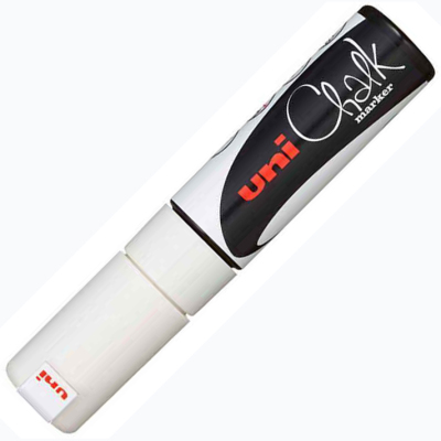 Uni Chalk Marker Wet Wipe White 8.0mm