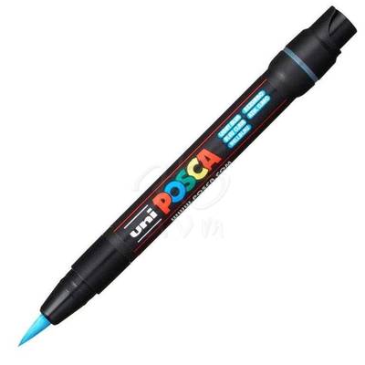 Uni Posca Fırça Uçlu Marker PCF-350 Açık Mavi