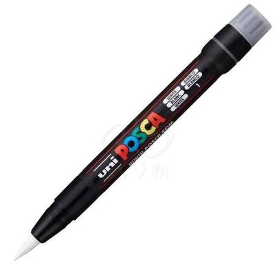 Uni Posca Fırça Uçlu Marker PCF-350 Beyaz