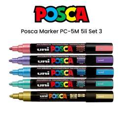 Posca - Uni Posca Marker PC-5M 5li Set 3