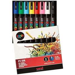 Posca - Uni Posca PC-5M (1,8-2,5mm) 8li Set Ana Renkler