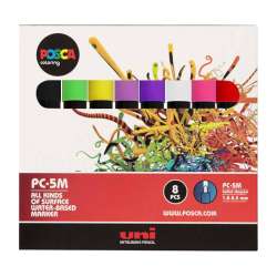 Posca - Uni Posca PC-5M (1,8-2,5mm) 8li Set Çiçek Renkler