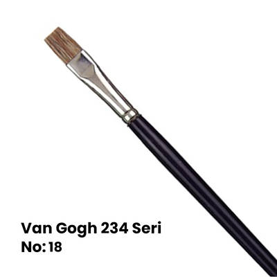 Van Gogh 234 Seri Öküz Kulağı Kılı Düz Kesik Uçlu Fırça No 18