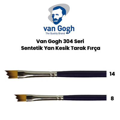 Van Gogh 304 Seri Sentetik Yan Kesik Tarak Fırça