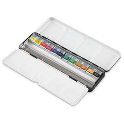 Winsor&Newton - Winsor&Newton Artist Sulu Boya Seti 12li 1/2 Tablet Metal Kutu