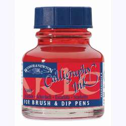 Winsor&Newton - Winsor & Newton Calligraphy Mürekkebi 30ml Scarlet 601