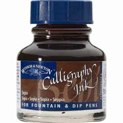 Winsor&Newton - Winsor & Newton Calligraphy Mürekkebi 30ml Sepia 609