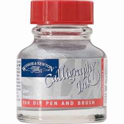 Winsor&Newton - Winsor & Newton Calligraphy Mürekkebi 30ml Silver 617