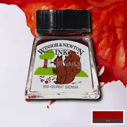 Winsor&Newton - Winsor&Newton Ink Çizim Mürekkebi 14 ml 074 Burnt Sienna