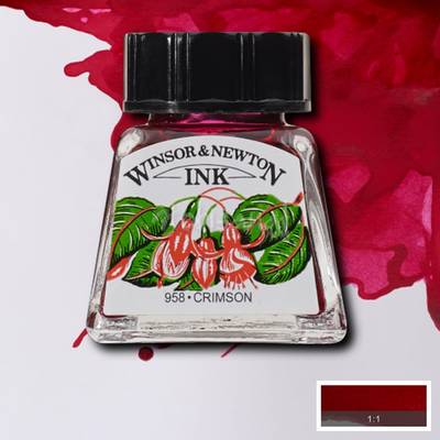 Winsor&Newton Ink Çizim Mürekkebi 14 ml 203 Crimson
