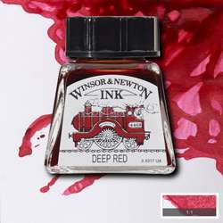 Winsor&Newton - Winsor&Newton Ink Çizim Mürekkebi 14 ml 227 Deep Red