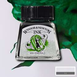 Winsor&Newton - Winsor&Newton Ink Çizim Mürekkebi 14 ml 235 Emerald (1)