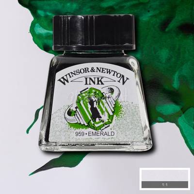 Winsor&Newton Ink Çizim Mürekkebi 14 ml 235 Emerald