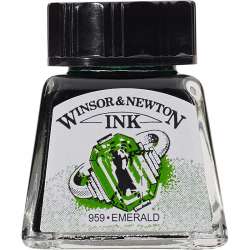 Winsor&Newton - Winsor&Newton Ink Çizim Mürekkebi 14 ml 235 Emerald