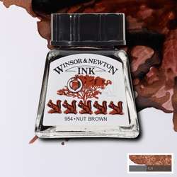 Winsor&Newton - Winsor&Newton Ink Çizim Mürekkebi 14 ml 441 Nut Brown