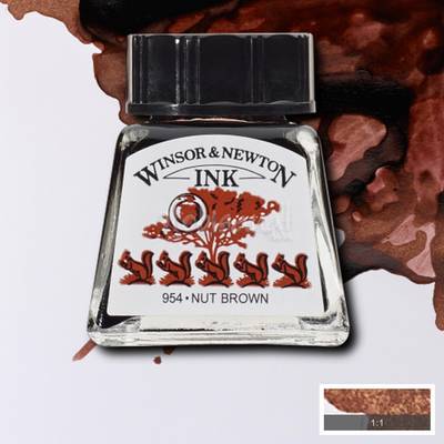 Winsor&Newton Ink Çizim Mürekkebi 14 ml 441 Nut Brown