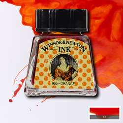 Winsor&Newton - Winsor&Newton Ink Çizim Mürekkebi 14 ml 449 Orange