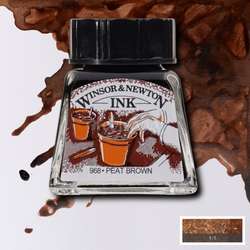 Winsor&Newton - Winsor&Newton Ink Çizim Mürekkebi 14 ml 469 Peat Brown